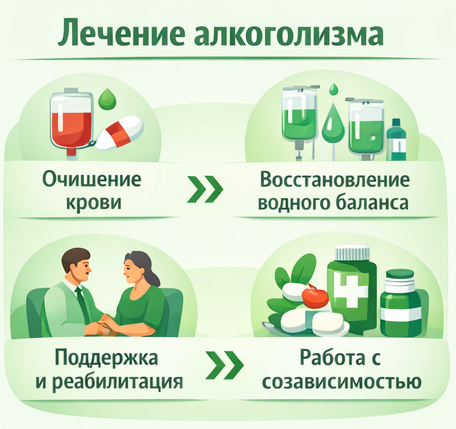 лечение алкоголизма в Кохме этапы